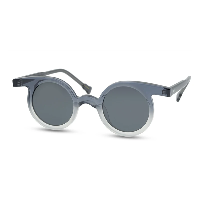 Belight Optical Thailand Style Women Men UV400 Protection Round Shape Vintage Retro Acetate Sunglasses with Case Oculos 9512