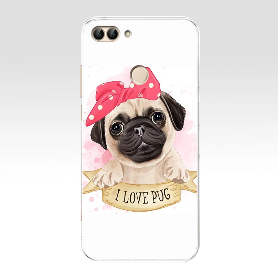 Забавный подарок мопса 68SD Мягкий Силиконовый ТПУ чехол для телефона huawei Honor 8 9 Lite
