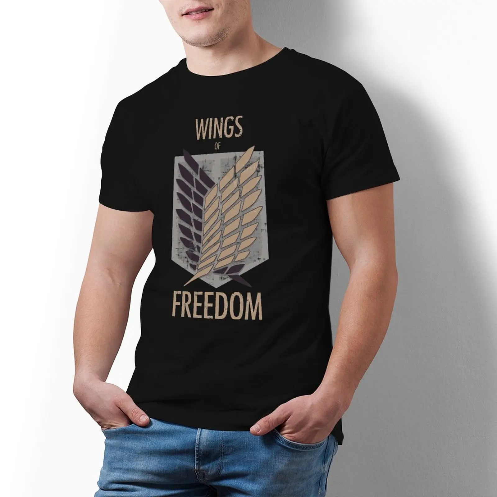 

Attack On Titan T Shirt Wings of Freedom Men Fashion T-Shirt Plus Size Print 100 Percent Cotton Tee Shirt