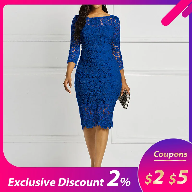 Вечерние женские вечерние платья для свиданий Голубое Прозрачное ажурное