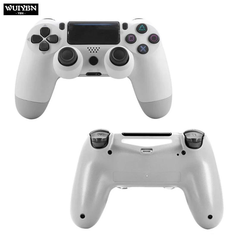 Белый WUIYBN геймпад беспроводной Bluetooth PS4 контроллер Джойстик для SONY Dualshock 4 playstation 4 игровой автомат PC паровой - Цвет: Белый