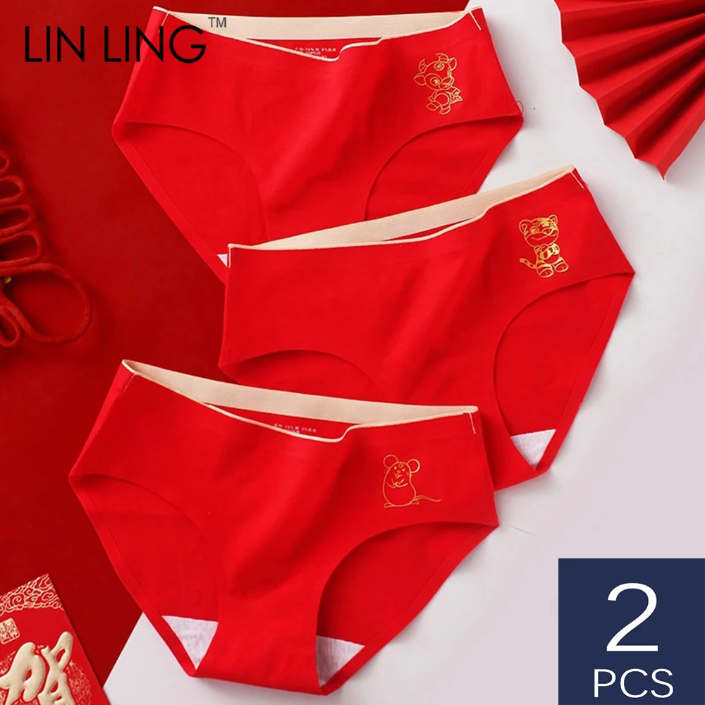 2 шт. Китайский Зодиак нижнее белье для женщин 100% хлопок трусики удобная ткань