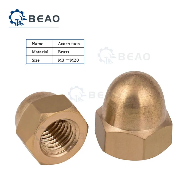 

1/2/10Pcs DIN1587 Brass Cap Hex Nuts Decorative Dome Head Cover Semicircle Acorn Nuts M3 M4 M5 M6 M8 M10 M12 M14 M16 M18 M20