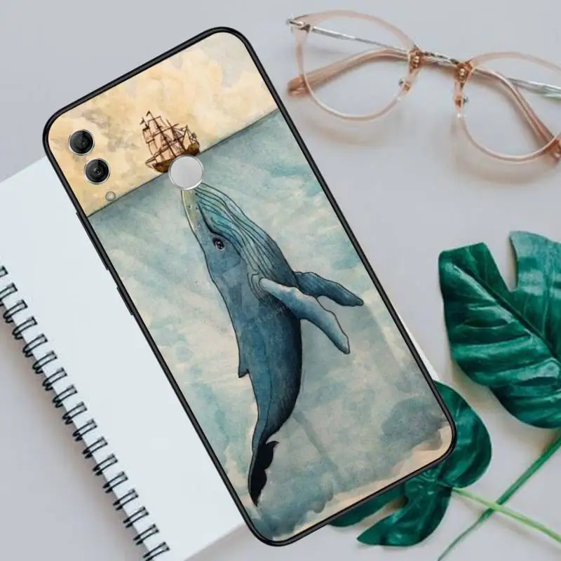 

cute art Whale octopus Phone Cases For Huawei Honor view 7a5.45inch 7c5.7inch 8x 8a 8c 9 9x 10 20 10i 20i lite pro
