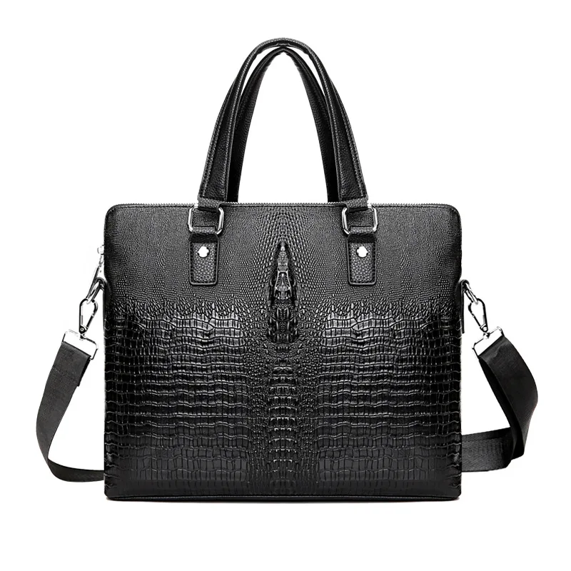 

GO-LUCK Brand Luxury 14' Laptop Computer Briefcase Top-handle Business Handbag Men Crossbody Shoulder Bag Double Zippers Layer