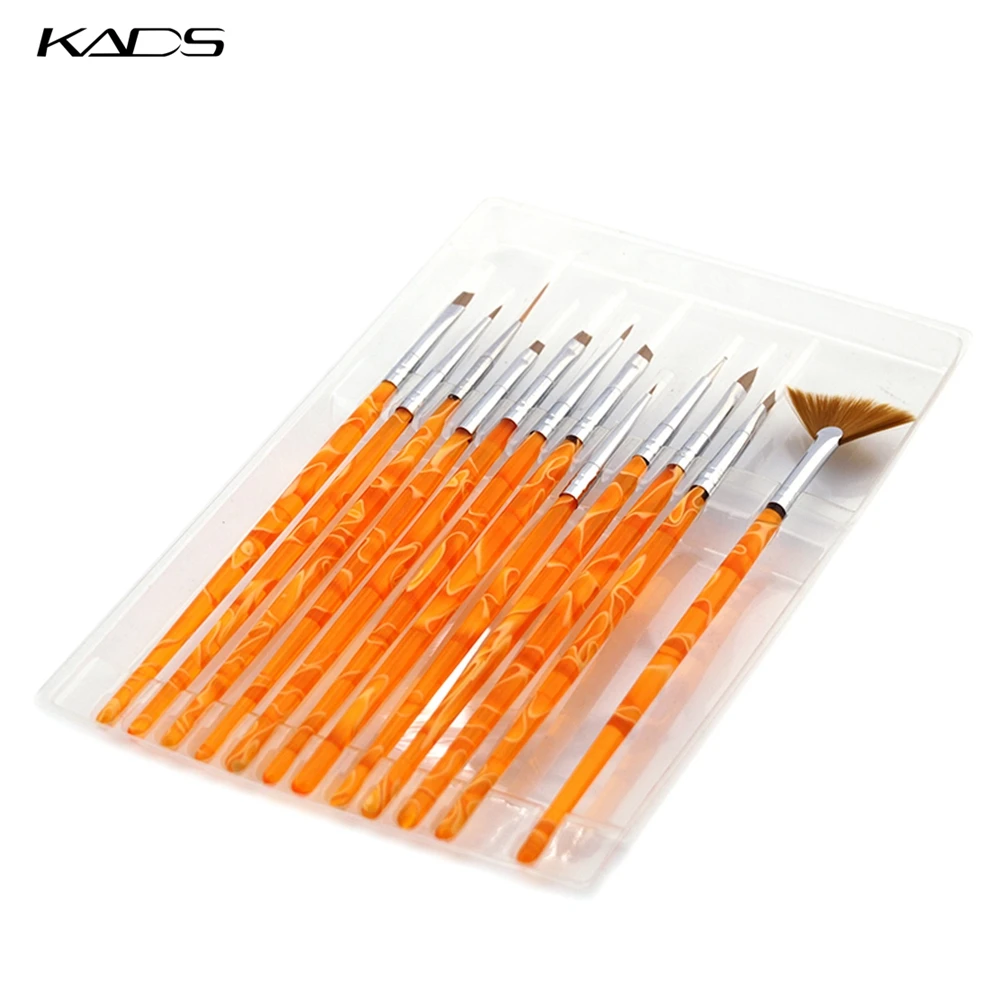 KADS 12 шт./компл. Профессиональные Ногтей Кисти Художественные Наборы Для Дизайн