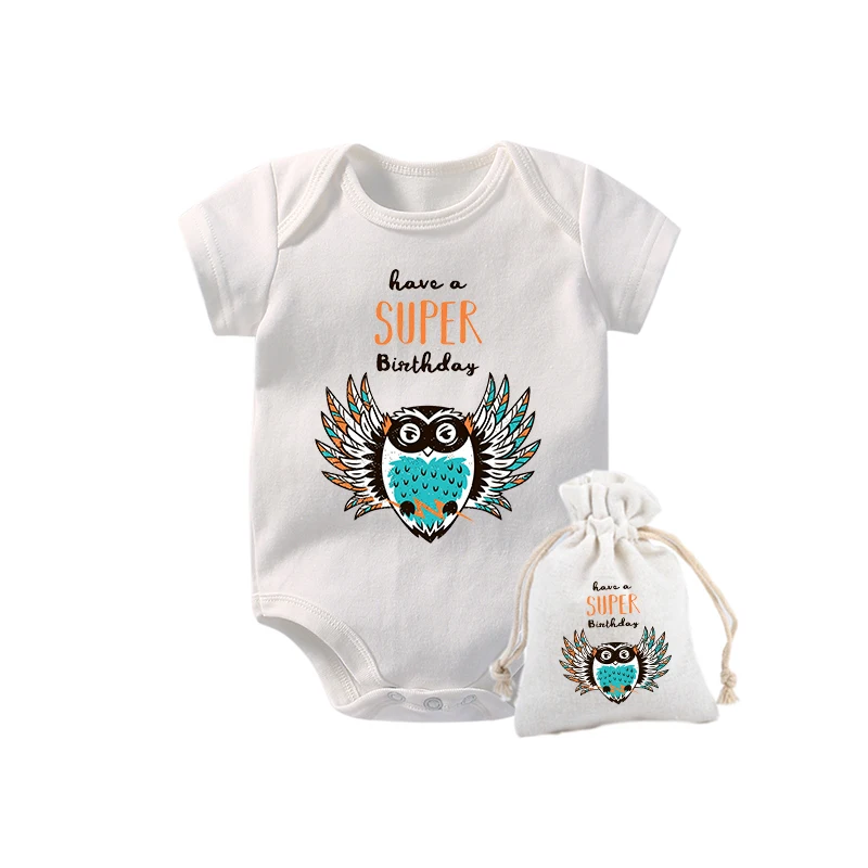 YSCULBUTOL Детские боди с сумкой белые костюмы супер животными одежда для маленьких