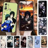 anime black butler phone case for xiaomi redmi 11 lite pro ultra 10 9 8 mix 4 fold 10t black cover silicone back prett
