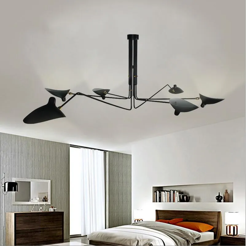 

Decorate Serge Mouille Pendant Light 3/6 Arms Retro Pendant Hanging Lamp Foyer Ceiling Luminaires Industrial Drop Lamp Fixture