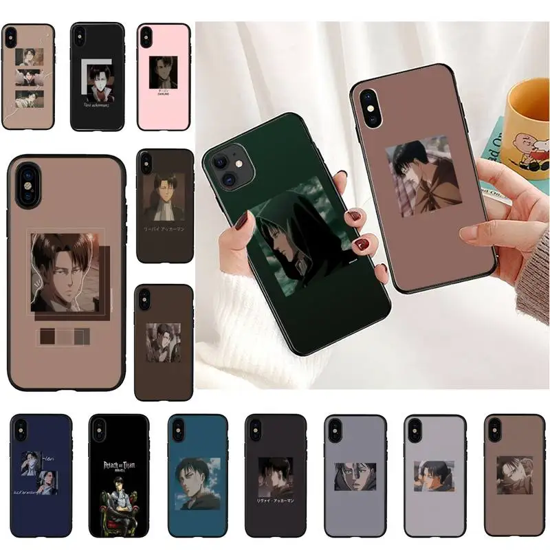 

Levi Attack on Titan Phone Case For iPhone 11 8 7 6 6S Plus 7 plus 8 plus X XS MAX 5 5S XR 12 11 Pro max se 2020 Funda Cover