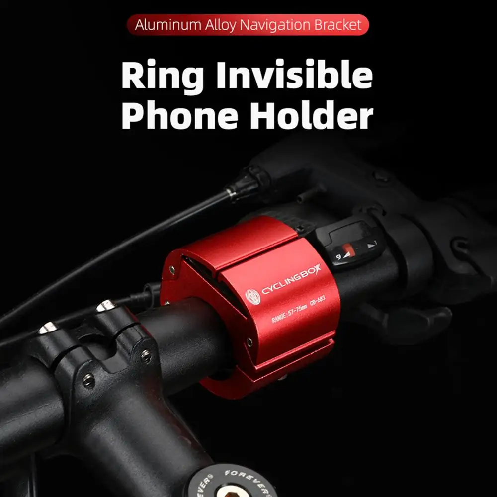 

2023 Aluminum Alloy Bike Bicycle Phone Holder Mountain Riding Bike Handlebar Phone Stand Portable Ring Folding Mobile Phone