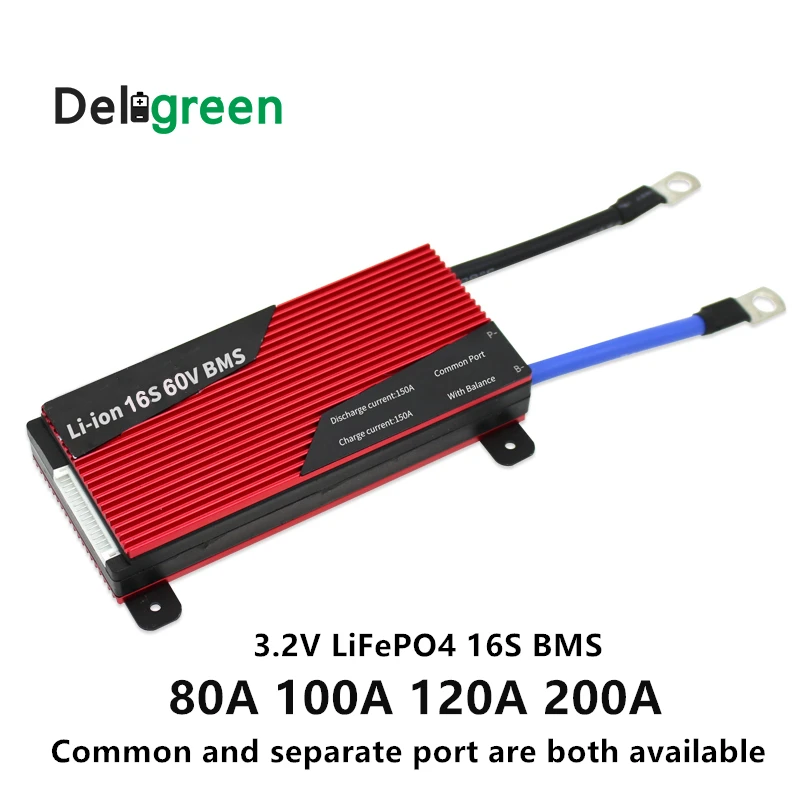 Deligreen 16S 48V 80A 100A 120A 200A 250A PCM/PCB/BMS для 3 2 V LiFePO4 аккумулятор DIY 18650 Lithion с функцией