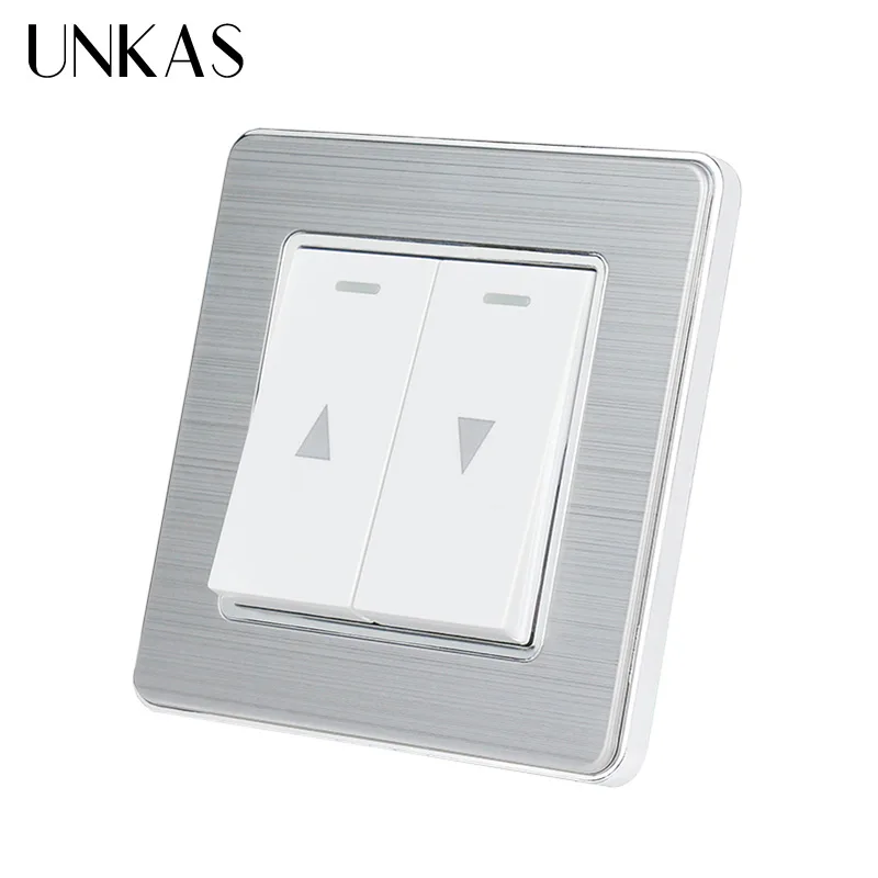 UNKAS панель из нержавеющей стали настенный переключатель для электрического