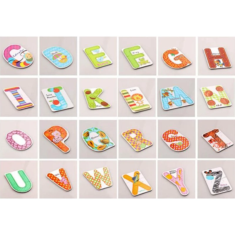 

26 шт. алфавиты A- Z пазл красочные буквы карточки для детей Раннее обучение Развивающие игрушки когнитивные Алфавитные карточки