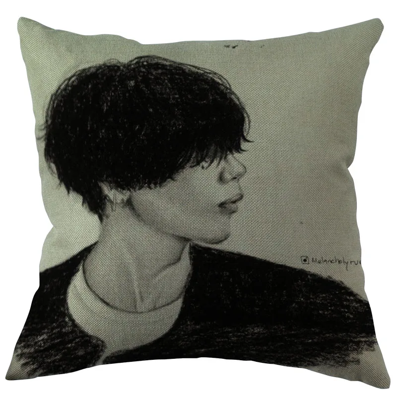 

Custom Square Pillowcase Singer Yonezu Kenshi Cotton Linen Pillow Cover Zippered 45x45cm One Sides DIY Gift Office,Home,Outdoor