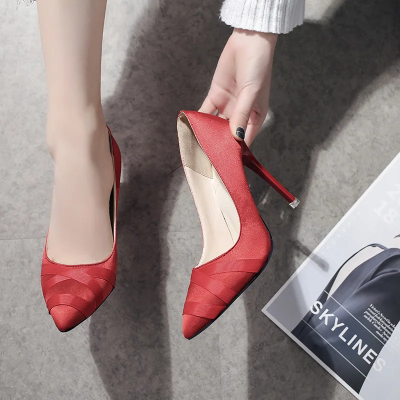 MXHY2019 spring and autumn new ladies banquet stiletto fashion high heels shallow mouth pointed sexy women's shoes | Обувь