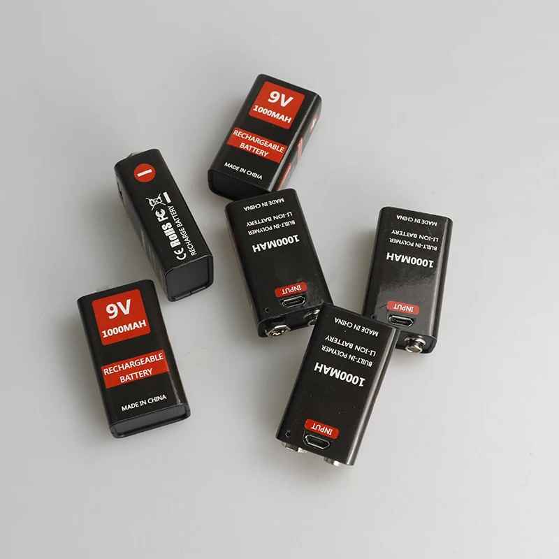 Литий ионный аккумулятор 6F22 9 В 1000 мАч аккумуляторная батарея USB детектор игрушек