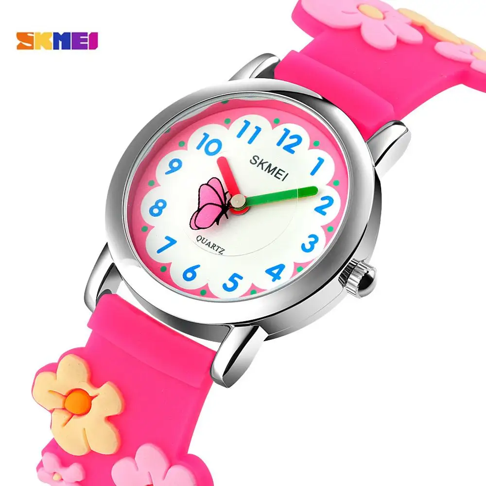 SKMEI японский кварцевый механизм детские наручные часы Креативный 3D мультфильм