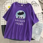 Футболка женская с круглым вырезом, мягкая Свободная рубашка с принтом очень странные дела, научная фантастика, триллер, Повседневная в стиле хип-хоп, лето