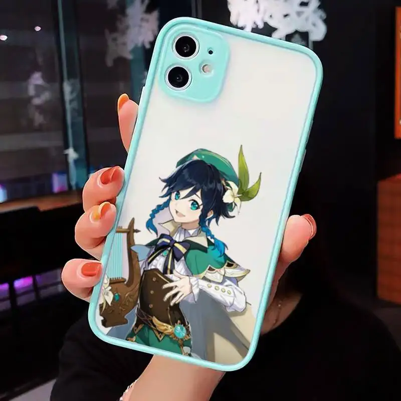 

Genshin impact game Fashion design Phone Cases matte transparent For iphone 7 8 11 12 plus mini x xs xr pro max cover