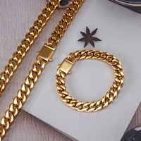 316l stainless steel chain necklace hip hop cuban chains do not fade fashion jewelry for women men accessories on the neck
