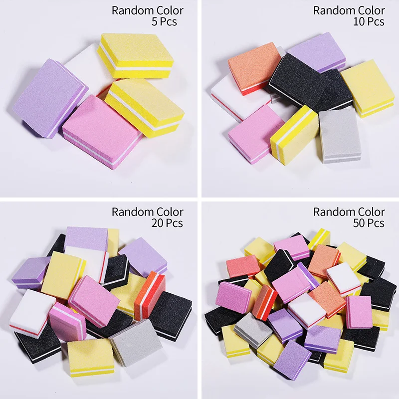 Мини-бафы для ногтей шлифовальные губки пилки блоки цветные красочные полировка