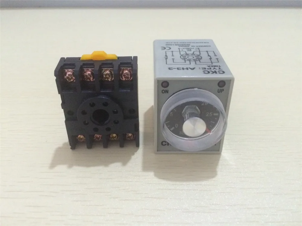 1 Set AH3-3 Power On Delay Time Relay 8 Pin 30s 60s 3min Timer + PF083A Socket Base 12VDC 24VDC 110VAC 220VAC | Обустройство дома