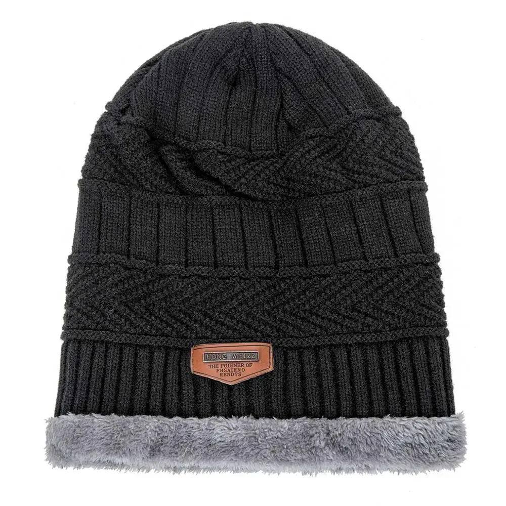 

High Quality Men's Winter Hat Cotton Thicken Winter Warm Beanies hat For Men Fashion Unisex Knitted Hats Bonnet