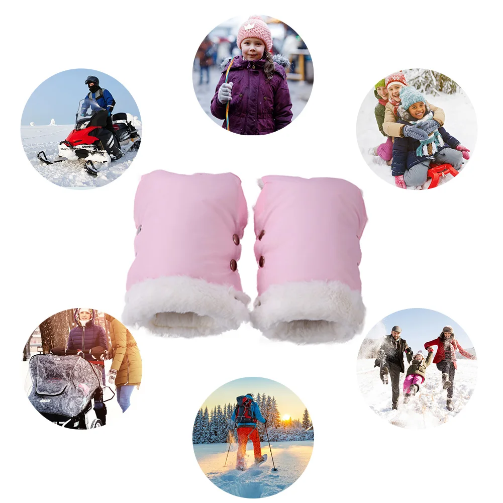 

Baby Buggy Clutch Cart Muff Glove Waterproof Baby Cart Fleece Mittens Winter Warm Stroller Gloves Pram Accessories