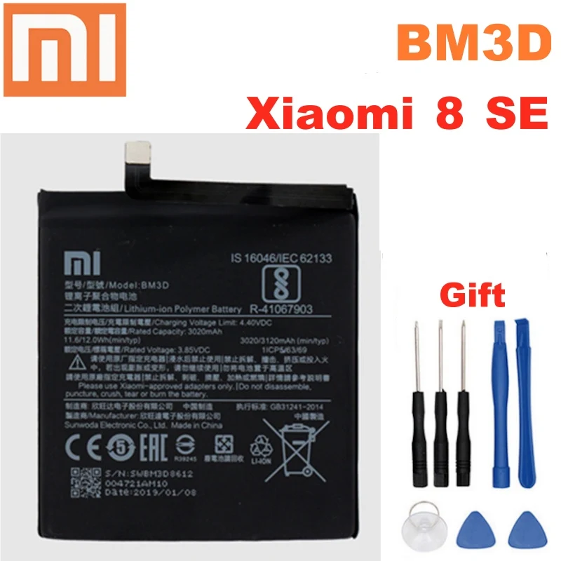 BM3D оригинальный аккумулятор XIAO MI для телефона Xiaomi Mi 8 SE сменные батареи batteria Mi8 Mi8SE