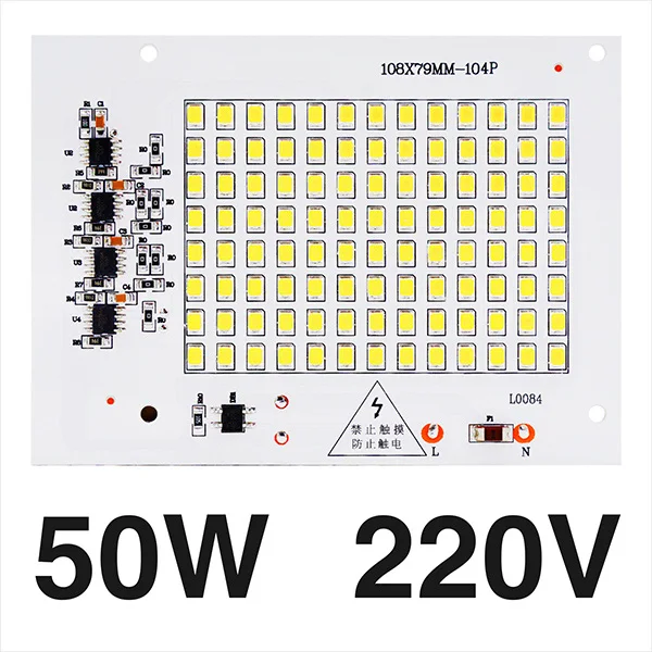 DIY светодиодный SMD чип лампа 10 Вт 20 Вт 30 Вт 50 Вт 100 Вт светильник-чип ac220в вход непосредственно Smart IC подходит для наружного светильник Холодный белый Теплый белый - Испускаемый цвет: 50W