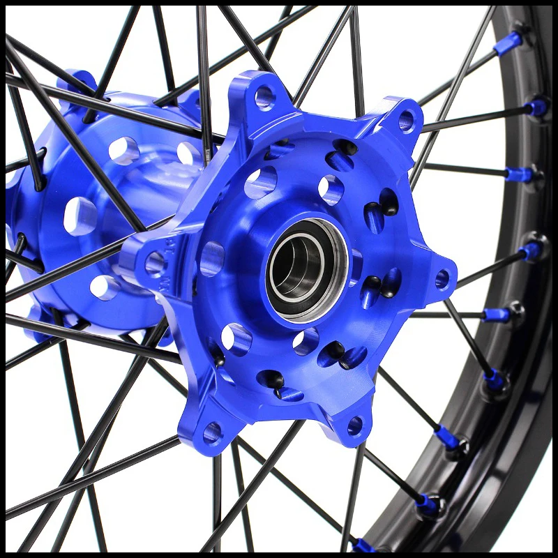 21/18 Мотоцикл обода эндуро спикер колеса Набор для YAMAHA YZ125 YZ250 1999 2021 YZ250F YZ450F синий