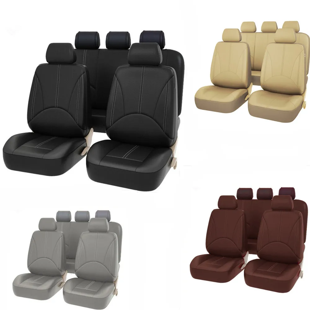 

9PCS Leather Car Seat Covers For OPEL Aatara Astra Mocha Omega Grandland x Corsa Adam insignia Zafira Auto Seat Cushion Cover