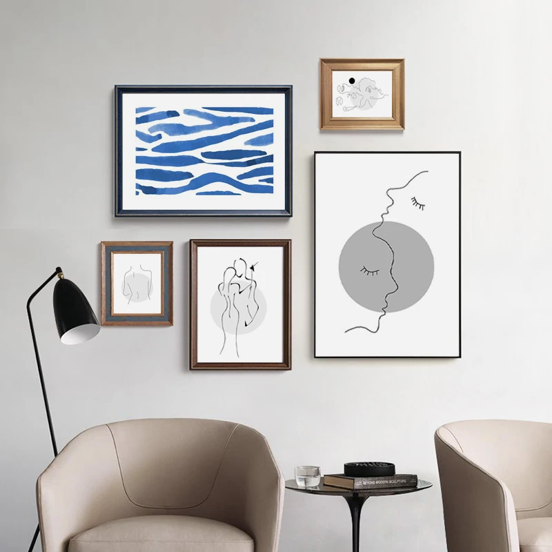 

Abstract Lady Line Art Minimalist Posters and Prints Nordic Canvas Painting Figure Wall Art Pictures for Living Room Home Decor