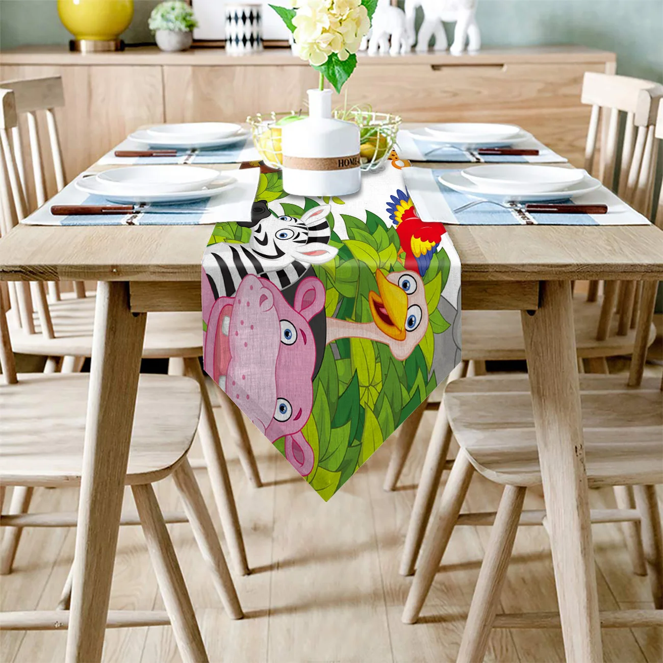 Современная настольная дорожка с изображением леса дикой природы из мультфильма