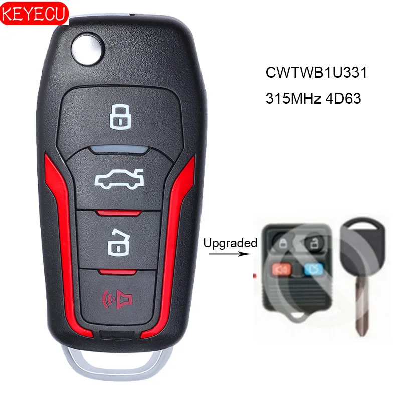 KEYECU усовершенствованный красный раскладной пульт дистанционного управления с 3