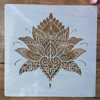 1212inch mandala lotus leaves diy layering stencils wall painting scrapbook coloring embossing album decorative template