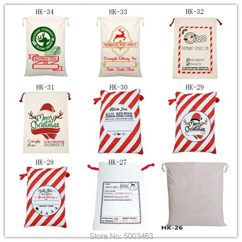 Оптовая продажа мешок Санты s 30 шт./лот Рождественский вечерние большая Холщовая