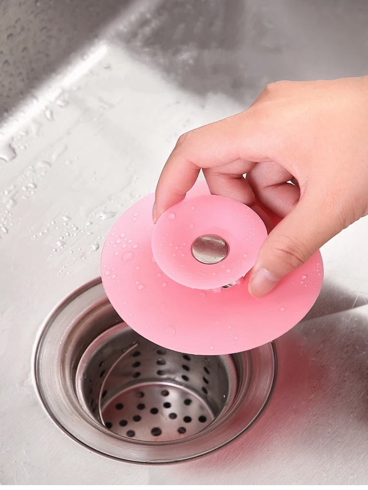 

Sink Drain Stopper Silicone Strainer Shower Bathtub Floor Water Stopper Rubber Kitchen Bathroom Deodorant Plug Hair Pickups Home