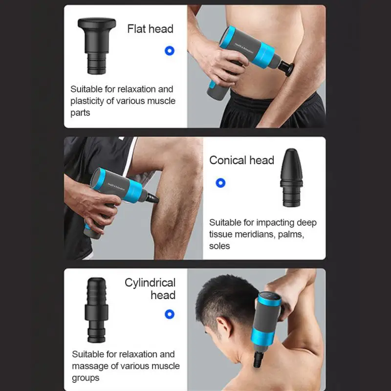

Electric Massage Gun USB Smart Fitness Deep Muscle Massage Percussive Vibration 6800r Multifuncion Relaxing Fascial Gun XA94U