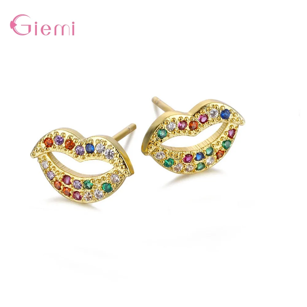 Женские серьги гвоздики из серебра 925 пробы с крупным Цирконом|Серьги-гвоздики| |