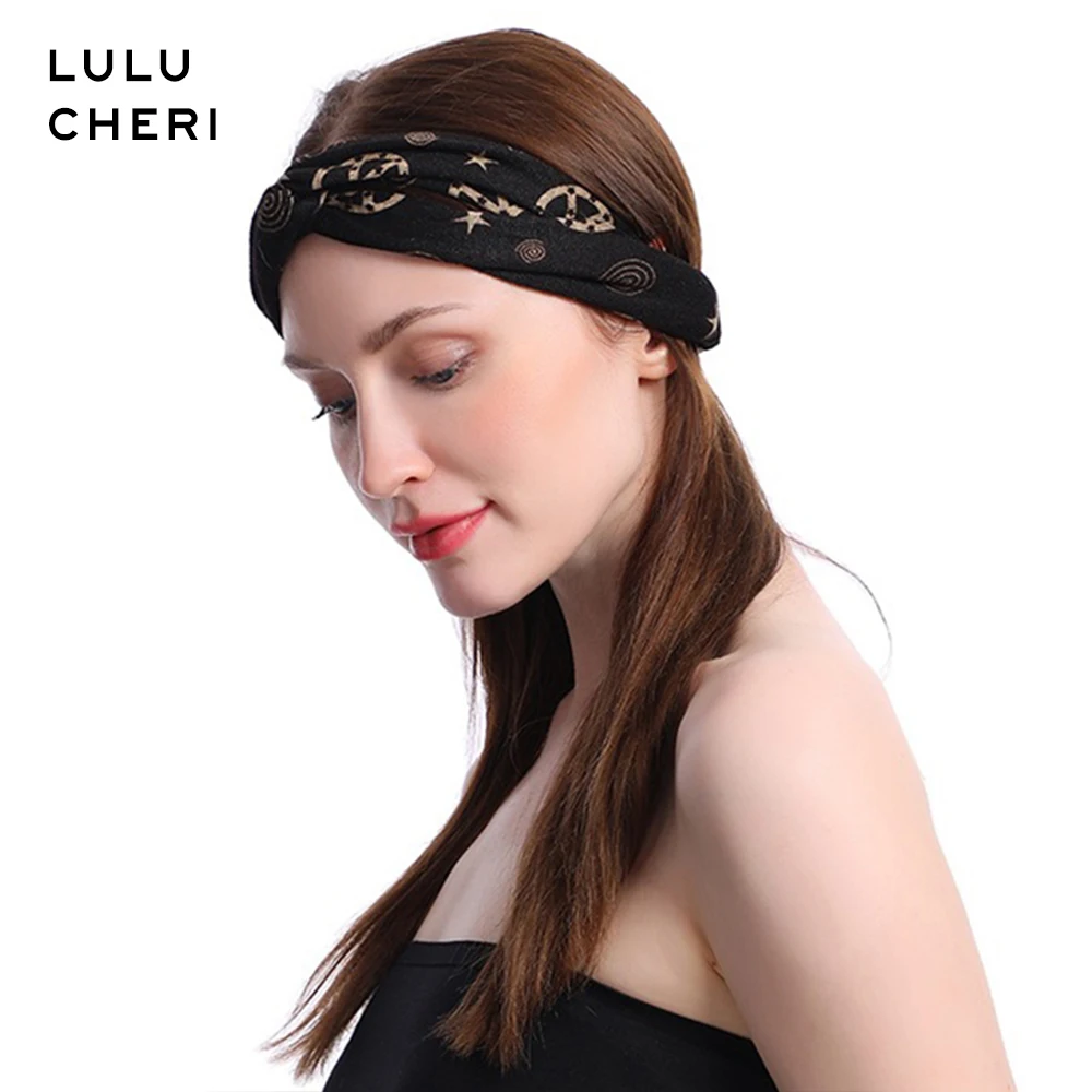 Женские резинки для волос Hippie винтажные бандажные йоги в стиле ретро с принтом