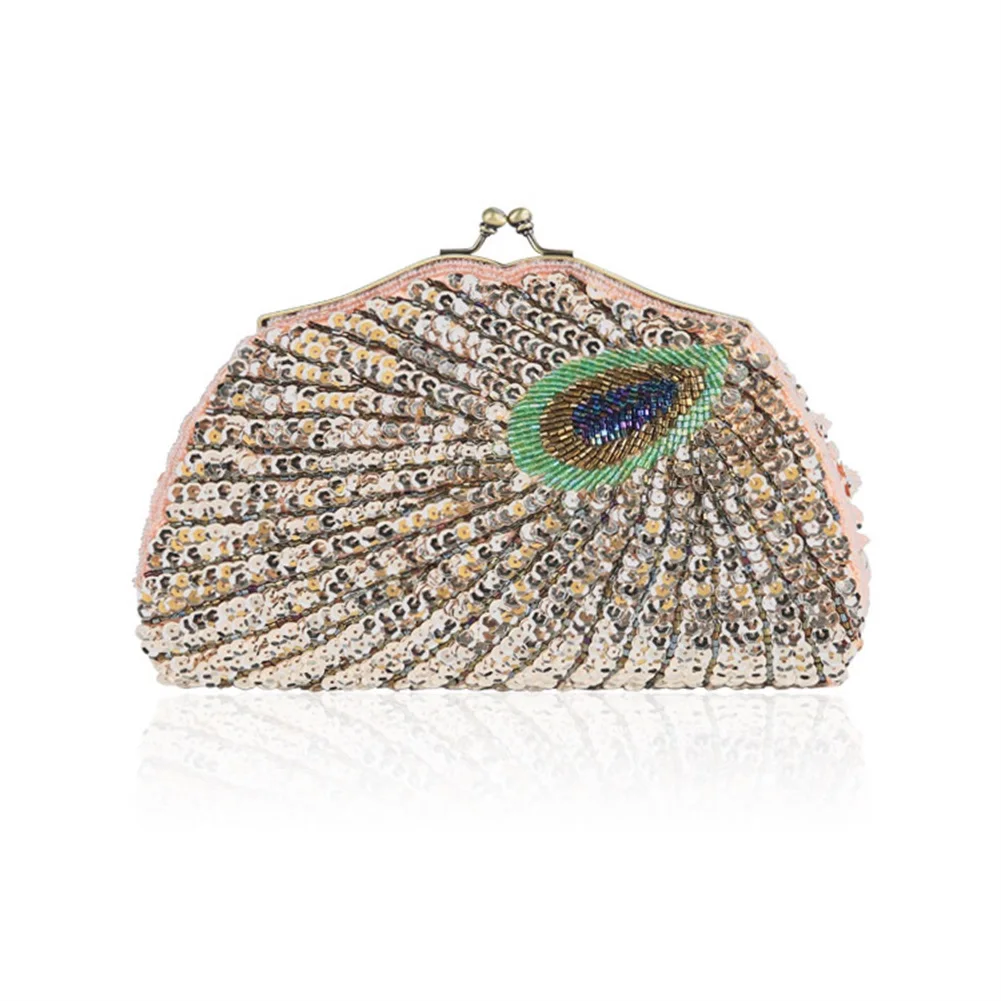 Glitter Shinny Clutch Bag Luxury Peacock Pattern Evening Bags Designer Ladies Banquet Clutches Elegant Shoulder Bags Party Pouch
