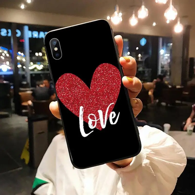 

I Love you Pink red Love Heart art Phone Case for iPhone 11 12 pro XS MAX 8 7 6 6S Plus X 5S SE 2020 XR