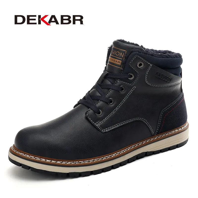 01 Blue DEKABR/Новинка года; зимние ботинки; мужские ботинки с защитной и износостойкой подошвой; теплые и удобные зимние прогулочные ботинки; большие размеры 39-46 - Цвет: 01 Blue