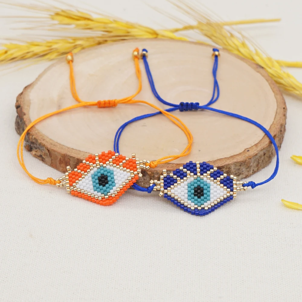 

Go2Boho 2022 New Turkish Evil Eye Bracelets for Women Gift for Her Miyuki Greek Eye Bracelet Handmade Beads Woven Pulseras Femme