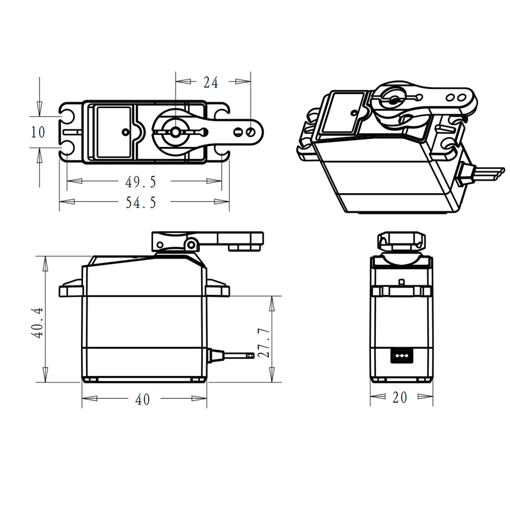 DSSERVO DS3218MG 20 кг металлическая Шестерня цифровая рулевая сервопривод для RC Baja Car Buggy