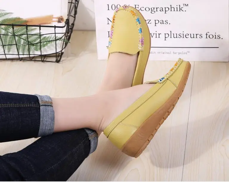 Лоферы женские из натуральной кожи повседневная мягкая обувь в стиле ретро туфли