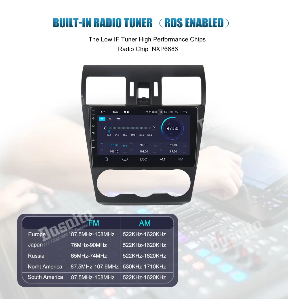 Dasaita " Android 9,0 для Subaru Forester WRX XV мультимедиа поддержка gps навигация Wifi Bluetooth RDS