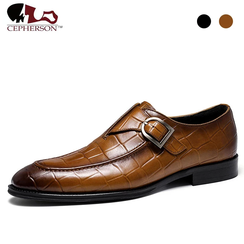 

Одинарная обувь для жениха в стиле монаха, офисные лучшие мужские туфли, Оригинальная дизайнерская обувь из натуральной кожи в черную клетк...
